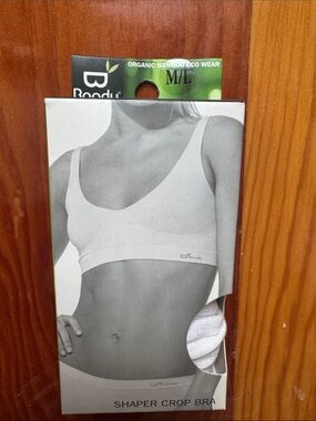 BOODY Shaper Crop Bra M / L - Organic Bamboo Comfort - WHITE - NWT